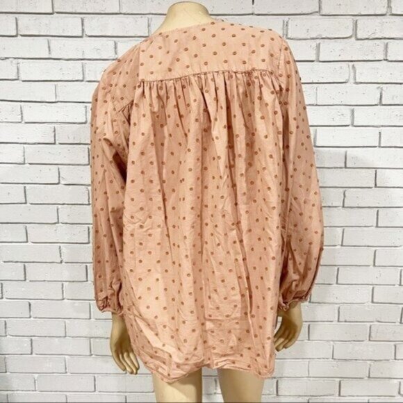 Zara Swiss Dot Voluminous Sleeve Blouse | Romantic Sheer Top | SizeLarge - Picture 11 of 16